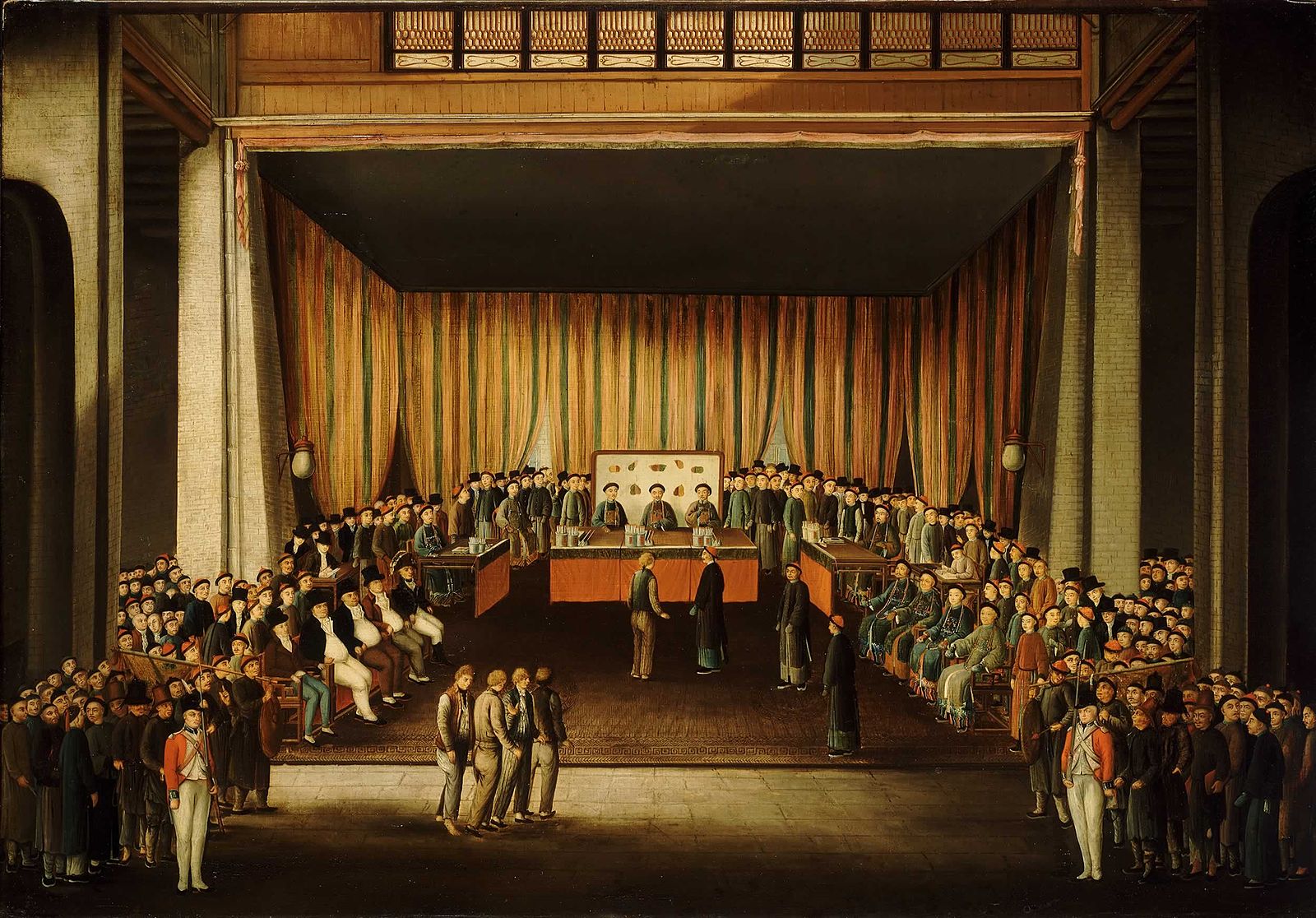 Trial of Four British Seamen at Canton - Scene Inside Court