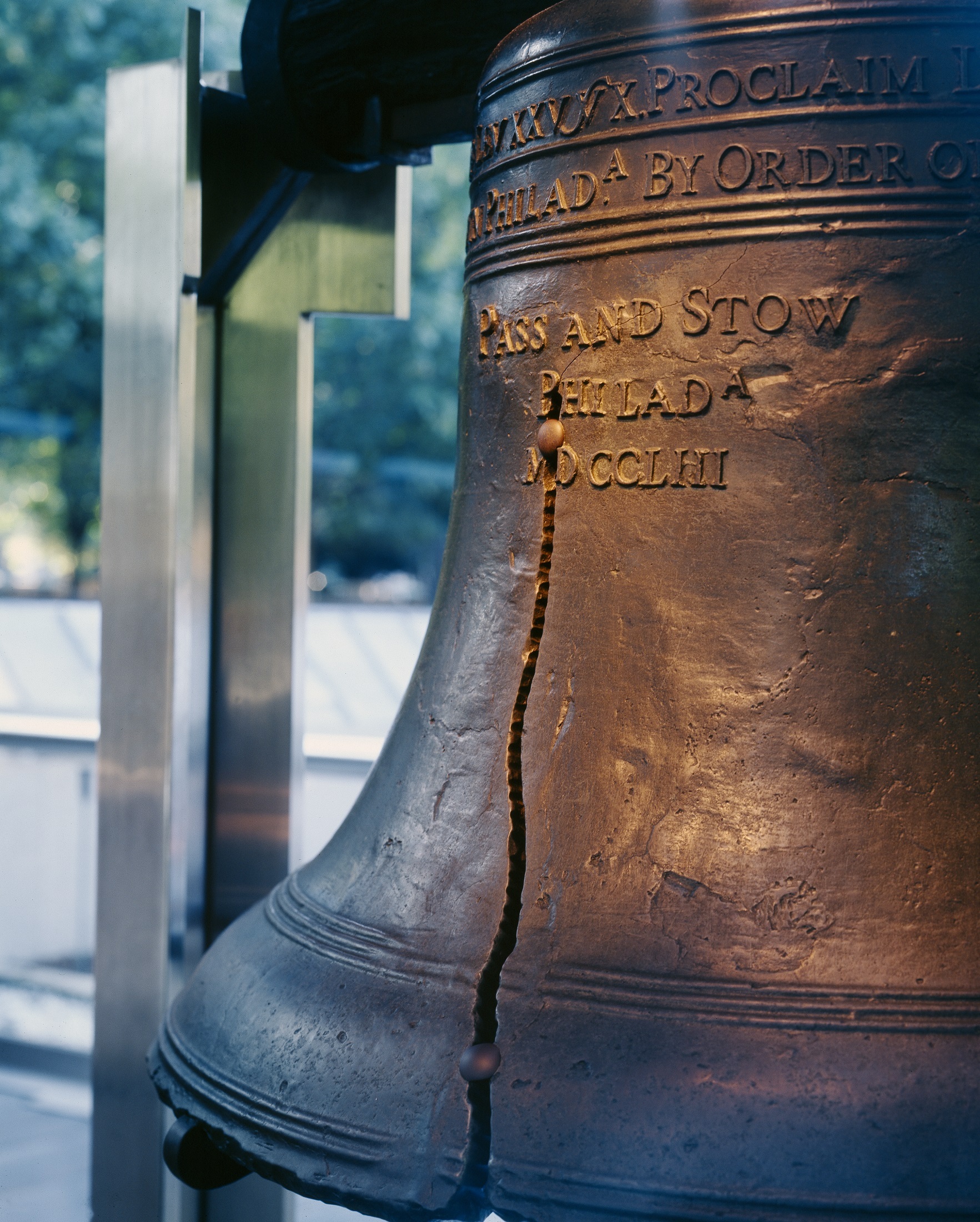 Close-up photo of the Liberty Bell