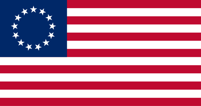 Betsy Ross American flag with 13 stars, symbol of the United States, patriotic emblem, red, white, and blue colors.