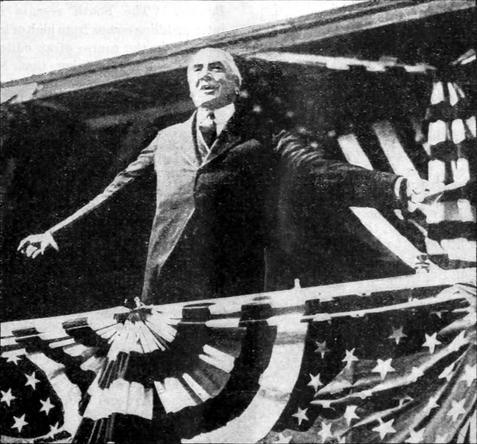 Warren Harding speaking in Birmingham