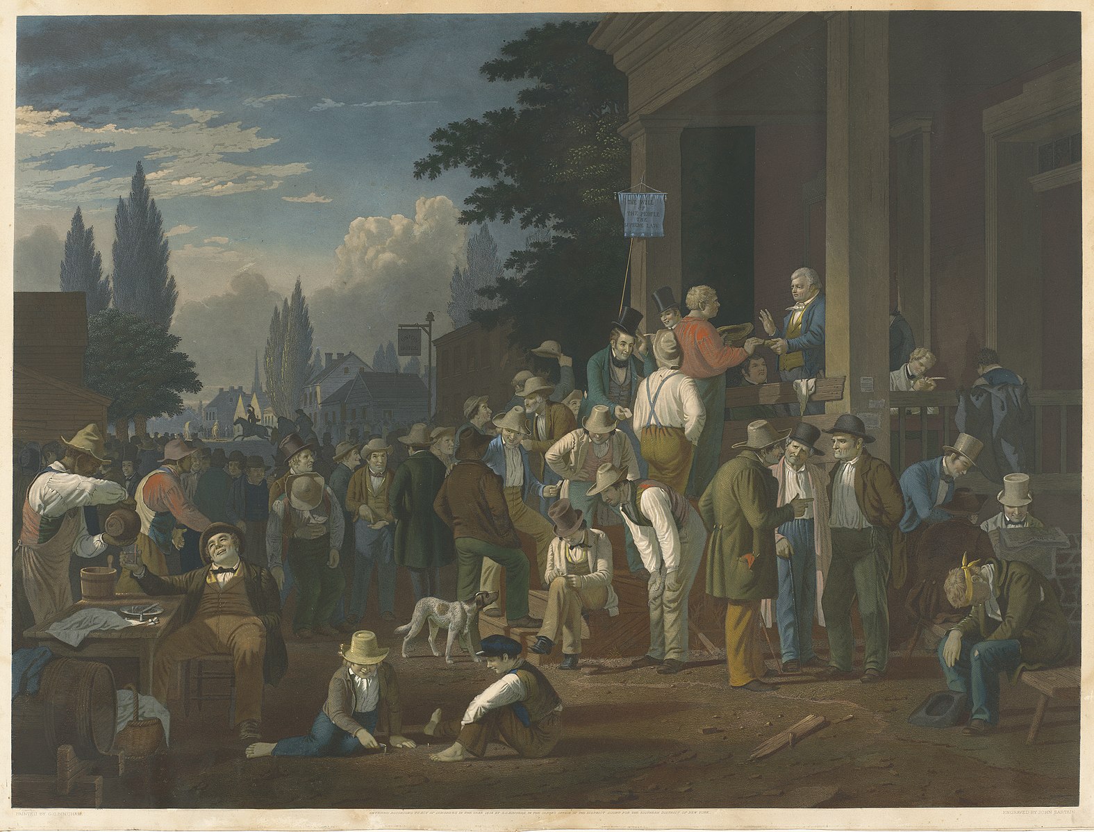 John Sartain after George Caleb Bingham, The County Election, 1854